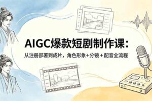 （18676期）AIGC爆款短剧制作课：从注册部署到成片，角色形象+分镜+配音全流程-麦资源网