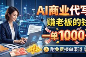 （18444期）AI商业代写，赚老板的钱，一单1000+，附免费接单渠道-麦资源网