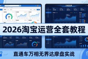 （18308期）2026淘宝运营全套教程(更新5月3日)，直通车万相无界达摩盘实战，从基础到进阶提升流量转化-麦资源网