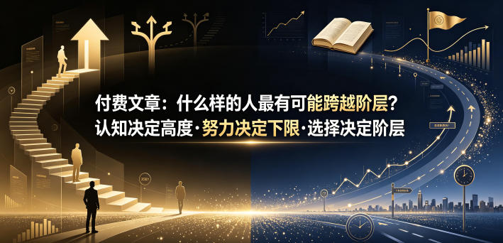 付费文章：什么样的人最有可能跨越*？认知决定高度·努力决定下限·选择决定*