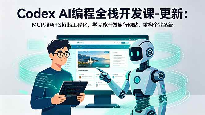图片[1]-（18858期）Codex AI编程全栈开发课-更新：MCP服务+Skills工程化，学完能开发旅行网站、重构企业系统