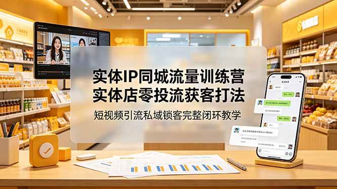 图片[1]-（18999期）实体IP同城流量训练营：实体店零投流获客打法，短视频引流私域锁客完整闭环教学