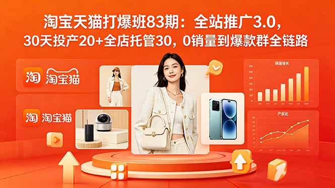 图片[1]-（18920期）2026淘宝天猫打爆班83期：全站推广3.0，30天投产20+全店托管30，0销量到爆款群全链路