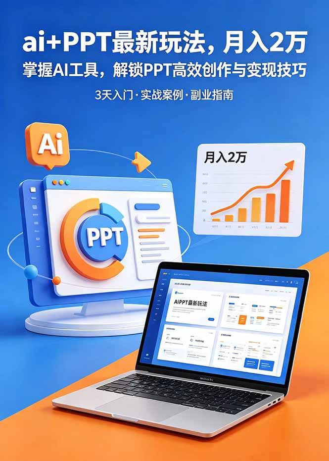 图片[1]-（18881期）ai+PPT最新玩法，月入2万掌握AI工具，解锁PPT高效创作与变现技巧3天入门，实战案例·副业指南
