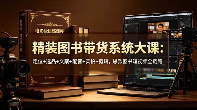 图片[1]-（19007期）精装图书带货系统大课：定位+选品+文案+配音+实拍+剪辑，爆款图书短视频全链路