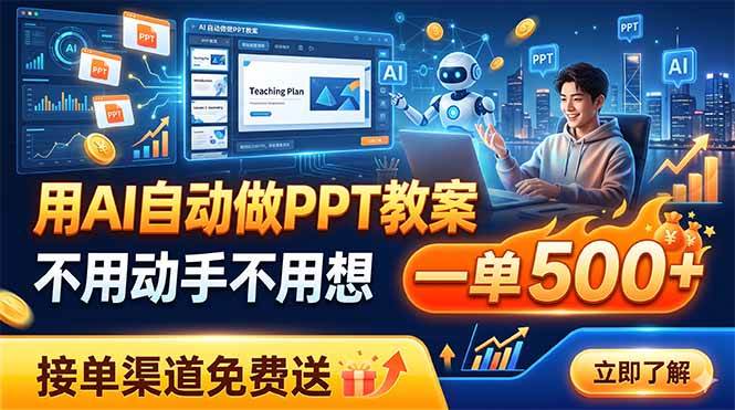 图片[1]-（19059期）用AI自动做PPT教案，不用动手不用想，一单500+，接单渠道免费送