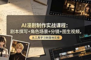 （19020期）AI漫剧制作实战课程：剧本撰写+角色场景+分镜+图生视频，从工具学习到落地实操-麦资源网