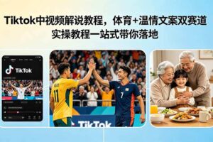 （18910期）Tiktok中视频解说教程，体育+温情文案双赛道实操教程一站式带你落地-麦资源网