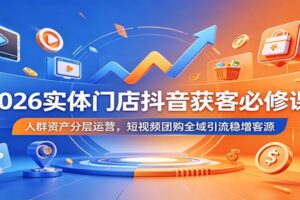 2026实体门店抖音获客必修课：人群资产分层运营，短视频团购全域引流稳增客源-麦资源网