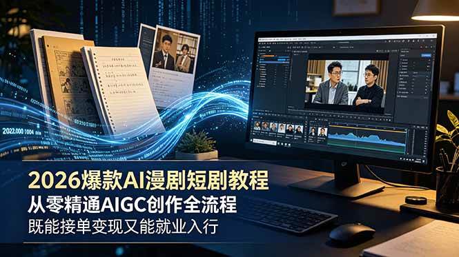 图片[1]-（18980期）2026 爆款 AI 漫剧短剧教程 从零精通 AIGC 创作全流程 既能接单变现又能就业入行