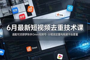 （19031期）6月最新短视频去重技术课，适配可灵即梦快手Omni视频号，分镜底层重构规避平台查重-麦资源网
