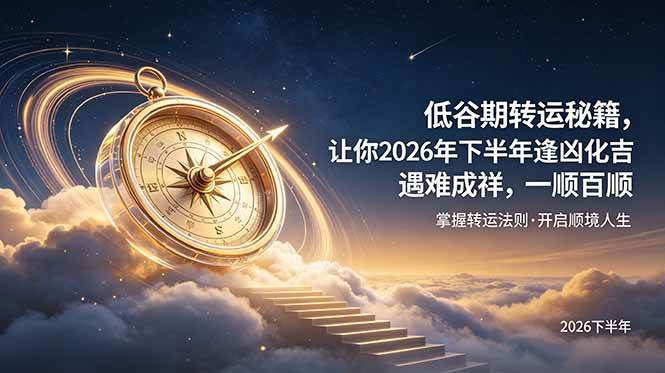 图片[1]-（19024期）付费文章：低谷期转运秘籍，让你2026年下半年逢凶化吉，遇难成祥，一顺百顺。