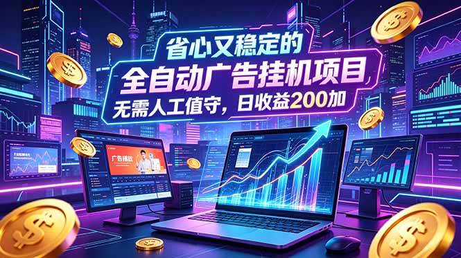 图片[1]-（18899期）全自动广告挂机项目，全程无需人工值守。稳定创收每日收益200+