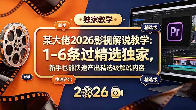 图片[1]-（18946期）某大佬2026影视解说教学：1-6条过精选独家，新手也能快速产出精选级解说内容