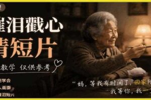 AI催泪戳心亲情短片，零基础AI教程，简单教学仅供参考-麦资源网