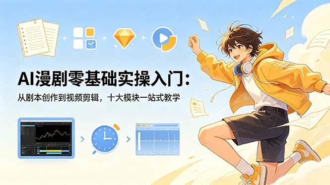 图片[1]-（18812期）AI漫剧零基础实操入门：从剧本创作到视频剪辑，十大模块一站式教学