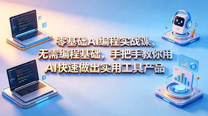 图片[1]-（18785期）零基础AI编程实战课-更新，无需编程基础，手把手教你用AI快速做出实用工具产品