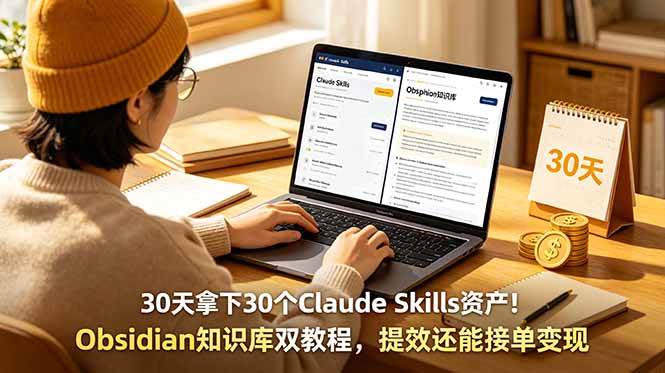 图片[1]-（18886期）30天拿下30个Claude Skills资产！Obsidian知识库双教程，提效还能接单变现