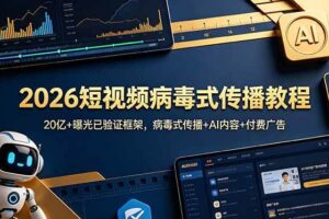 (18986期)2026短视频病毒式传播教程:20亿+曝光已验证框架,病毒式传播+AI内容+付费广告-麦资源网