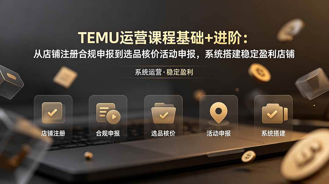 图片[1]-（19081期）TEMU运营课程（基础+进阶）：从店铺注册合规申报到选品核价活动申报，系统搭建稳定盈利店铺