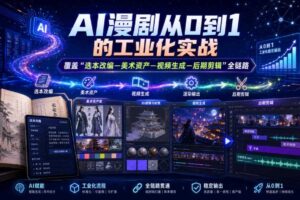 AI漫剧从0到1的工业化实战，覆盖“选本改编—美术资产—视频生成—后期剪辑”全链路（更新6月）-麦资源网
