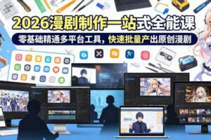 2026 AI漫剧制作一站式全能课，零基础精通多平台工具，快速批量产出原创漫剧-麦资源网