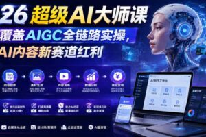 2026超级AI大师课,完整覆盖AIGC全链路实操,抢占AI内容新赛道红利-麦资源网
