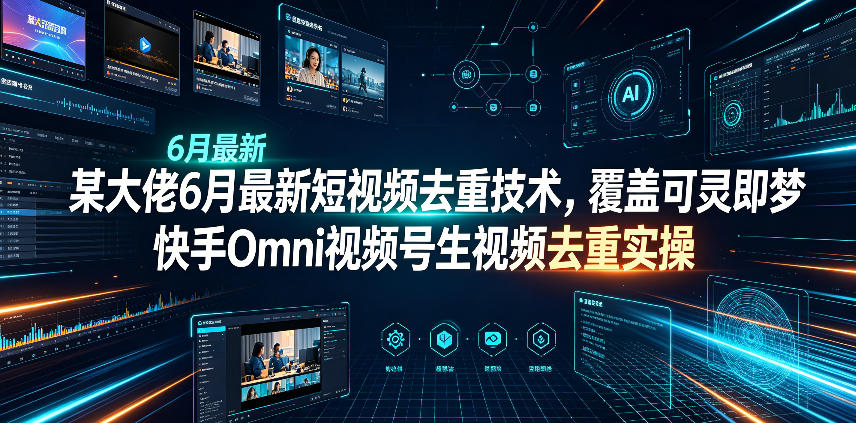 某大佬6月*短视频去重技术，覆盖可灵即梦快手Omni视频号生视频去重实操