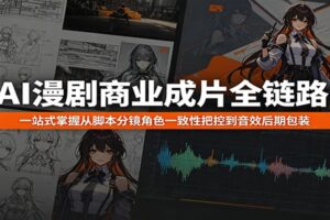 AI漫剧商业成片全链路:一站式掌握从脚本分镜角色一致性把控到音效后期包装-麦资源网