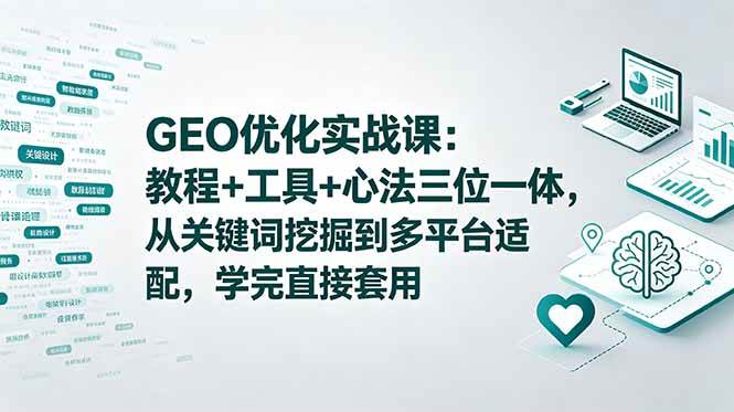 图片[1]-（18717期）GEO优化实战课：教程+工具+心法三位一体，从关键词挖掘到多平台适配，学完直接套用