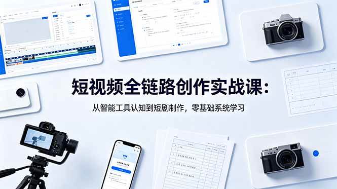 图片[1]-（18683期）短视频全链路创作实战课：从智能工具认知到短剧制作，零基础系统学习