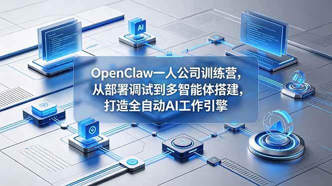 图片[1]-（18789期）OpenClaw 一人公司训练营，从部署调试到多智能体搭建，打造全自动 AI 工作引擎
