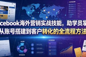 Facebook海外营销实战技能，助学员掌握从账号搭建到客户转化的全流程方法-麦资源网