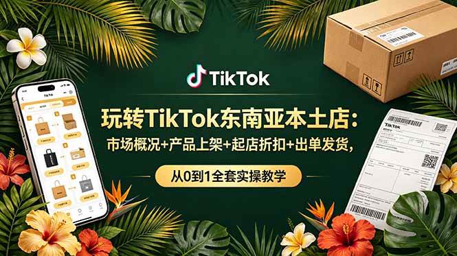 图片[1]-（19045期）玩转TikTok东南亚本土店：市场概况+产品上架+起店折扣+出单发货，从0到1全套实操教学