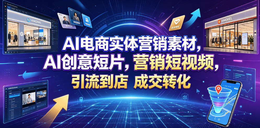 AI电商实体营销素材，AI创意短片，*打造营销短视频，轻松引流到店，稳定提升门店客流与*转化