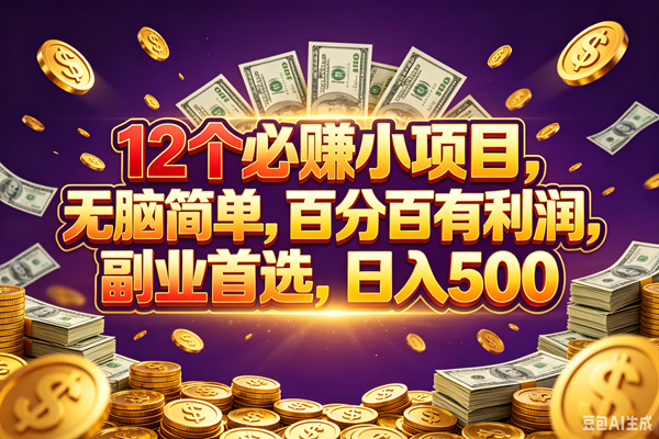 图片[1]-（18976期）12个必赚的小项目，百分百赚元子，无脑简单，副业首选，日入500+