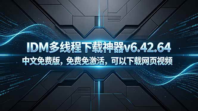 图片[1]-（18688期）IDM多线程下载神器v6.42.64中文免费版，免费免激活，可以下载网页视频（例如飞书文档内的视频）