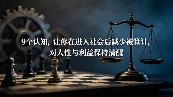 图片[1]-（19042期）付费文章：9个认知，让你在进入社会后减少被算计，对人性与利益保持清醒