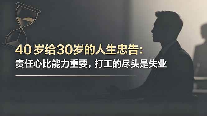 图片[1]-（18769期）付费文章：40岁给30岁的人生忠告：责任心比能力重要，打工的尽头是失业