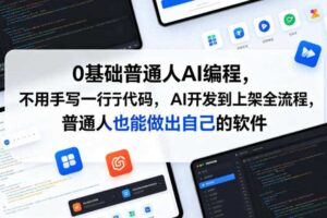 0基础普通人AI编程，不用手写一行代码，AI开发到上架全流程，普通人也能做出自己的软件-麦资源网
