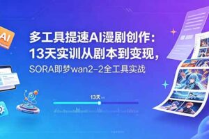 （18707期）多工具提速AI漫剧创作：13天实训从剧本到变现，SORA即梦wan2-2全工具实战-麦资源网