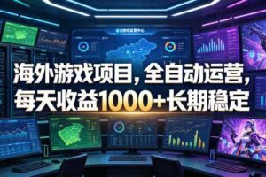 海外游戏项目,全自动运营,每天收益1000+长期稳定【揭秘】-麦资源网