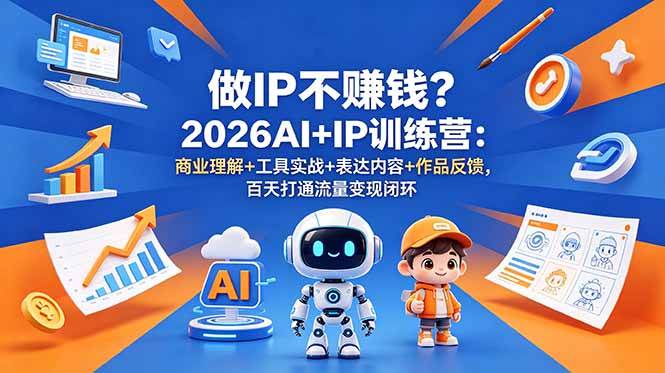 图片[1]-（18839期）做IP不赚钱？2026AI+IP训练营：商业理解+工具实战+表达内容+作品反馈，百天打通流量变现闭环