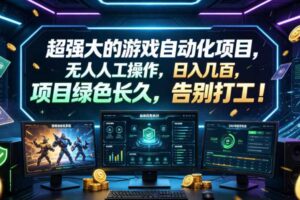 超强大的游戏自动化项目，无人人工操作，日入几百，项目绿色长久，告别打工！【揭秘】-麦资源网