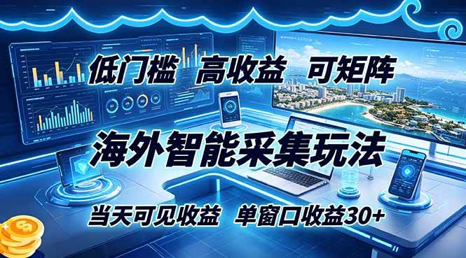 图片[1]-（18955期）海外智能采集玩法，低门槛高单价可矩阵，当天可见收益，单窗口30+