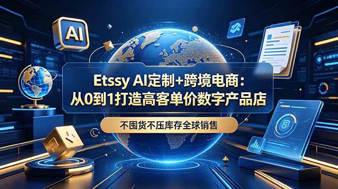 图片[1]-（18974期）Etsy AI定制+跨境电商：从0到1打造高客单价数字产品店，不囤货不压库存全球销售