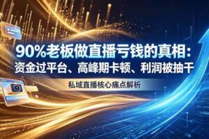 （18853期）做直播亏钱的真相资金过平台、高峰期卡顿利润被抽干 私域直播核心痛点解析-麦资源网
