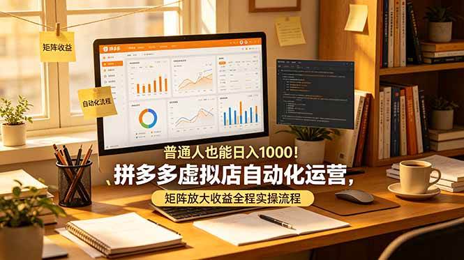 图片[1]-（19022期）普通人也能日入 1000！拼多多虚拟店自动化运营，矩阵放大收益全程实操流程