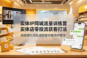 （18999期）实体IP同城流量训练营：实体店零投流获客打法，短视频引流私域锁客完整闭环教学-麦资源网