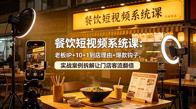 图片[1]-（18712期）餐饮短视频系统课：老板IP+10+1到店理由+爆款钩子，实战案例拆解让门店客流翻倍